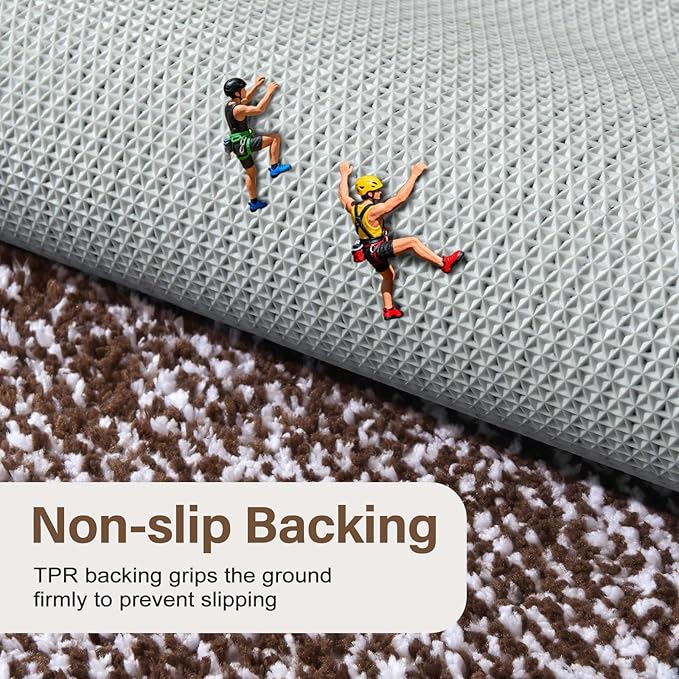 Bathroom Rugs 24x17 Non Slip Washable, Brown Bath Mat for Bathroom Floor Tub, Soft Absorbent Quick Dry Mats for Shower, Bathtub,Home Decor
