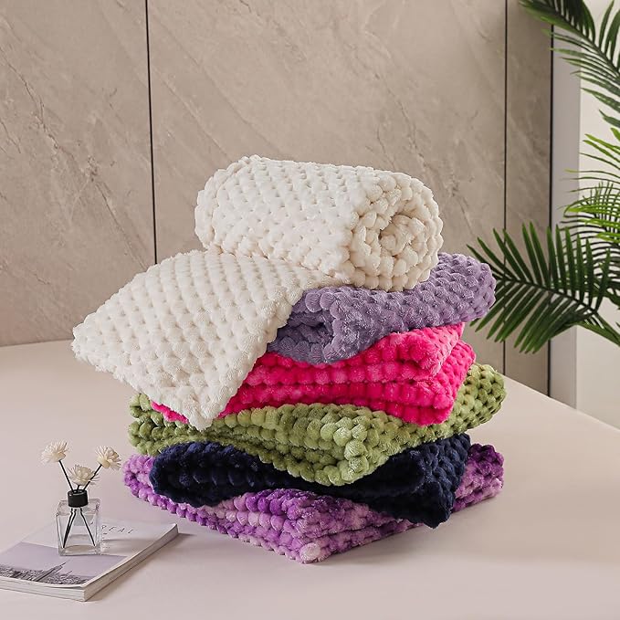 Exclusivo Mezcla Fleece Twin Blanket for Bed, Extra Large Fuzzy Light Grey Bed Blankets, Soft Cozy Plush Sofa Throws for All Seasons, 60x80 Inches