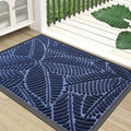 Colorxy Waterproof Doormat, Sturdy Natural Rubber Front Indoor Mat, Non Slip Low Profile Indoor Outdoor Door Mats, Stain and Fade Resistant Floor Mat, Easy Clean Patio Entrance Mat, 71''x23'', Navy