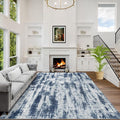 6x9 Area Rugs Washable Rug: Large Modern Abstract Living Room Rug Soft Anti-Skid Thin Carpet Indoor Floor Non-Shedding Carpets for Bedroom Dining Room Farmhouse Nursery Home Office Blue Grey