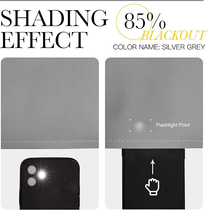 NICETOWN Sidelight Curtains for Front Door - Home Decoration Thermal Insulated Rod Pocket Blackout Blinds & Drapes for Small Windows (Silver Grey, 2 Panels, W34 x L72 -Inch)