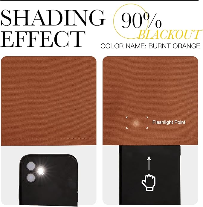 NICETOWN RV Blackout Curtains for Camper Windows, Burnt Orange, 29" Wide by 40" Long, 2 PCs, Short Blackout Curtains & Drapes, Thermal Insulated Blackout Curtain Panels for Kids Room, Play Room