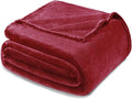 Exclusivo Mezcla Fleece Blanket Twin Size for Bed, Super Soft and Warm, All Season, Cozy, Plush, Lightweight, 90x66 Inches, Deep Red