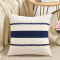 Fancy Homi Set of 1 Navy Blue Decorative Throw Pillow Covers 16x16 Inch for Couch Bed Sofa Living Room Office, Aesthetic Modern Organic Farmhouse Home Decor, Soft Cotton Woven Textured Cushion Case