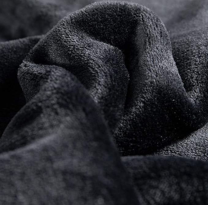 TASTHROW Large Flannel Fleece Throw Blanket, 90×90 Inch - Cozy Lightweight Thick Blanket - All Seasons Suitable for Women, Men and Kids (Black)