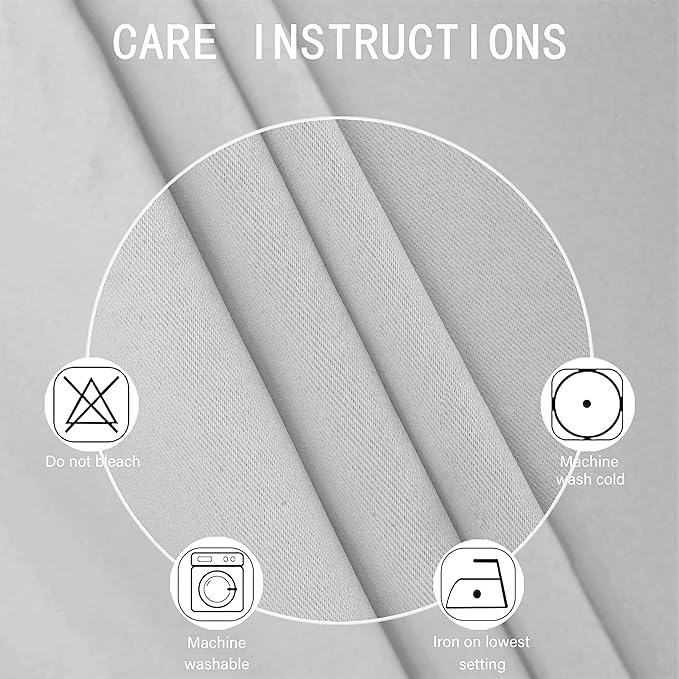 LEMOMO Light Grey Blackout Curtains 34 x 54 Inch Length/Set of 2 Curtain Panels/Thermal Insulated Room Darkening Blackout Curtains for Bedroom