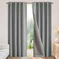 Joydeco Linen Blackout Curtains for Bedroom - 100% Light Blocking 1 Panels, Light Grey Drapes 100" W x 90" L, Thermal Insulated Room Darkening Curtains for Living Room, Rod Pocket & Back Tabs