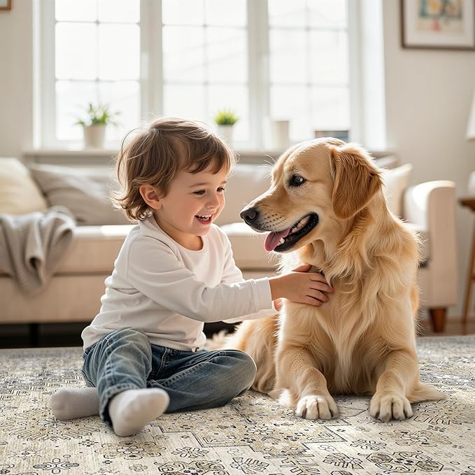 zesthome Washable Runner Rug 2.5x14 - Stain Resistant Entryway Rug,Ultra-Thin Kitchen Rugs, Anti Slip Backing Runner Rugs for Entrance Laundry Room Indoor Hallway (Beige,2.5'x14')