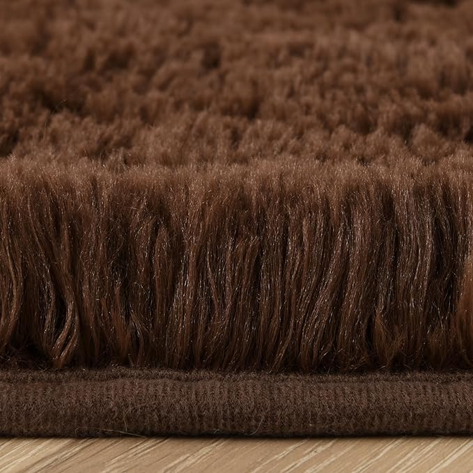 Chicrug Soft Runner Rug for Bedroom Living Room Plush Fluffy Rug 2x8 Feet, Shag Furry Runner Carpet Non Shedding for Nursery Children Kids Girls Room Home Decorative, Coffee