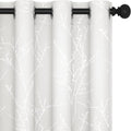 Deconovo White Curtains, Room Darkening Curtain, Thermal Insulated Noise Reducing Drapes, Silver Print, 52 x 72 Inch Long, Grommet Top, Window Panels for Living Room Bedroom Nursery Office, Set of 2