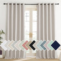 NICETOWN Brich Vintage Open Linen Weave Flax Thermal Curtains, 100% Blackout Curtains 90" Long for Dining Room, Soundproof Window Treatment Drapes for Home Office, 62" Wide Per Panel, Set of 2
