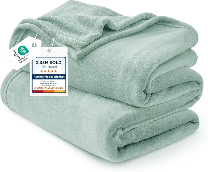 Bedsure GentleSoft Fleece Bed Blankets Full Size Sage Green - Soft Lightweight Plush Fuzzy Cozy Luxury Blanket Microfiber, 84x90 inches