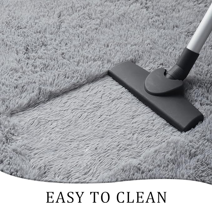 Chicrug Soft 2x10 Runner Rug for Bedroom Living Room Plush Fluffy Rug, Shag Furry Hallway Runner Carpet Rug Non Shedding for Nursery Children Kids Girls Room Home Decorative, Grey