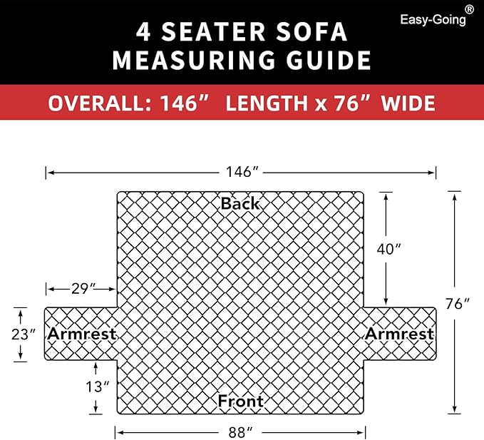 Easy-Going 4 Seater Sofa Slipcover Reversible Sofa Cover Water Resistant Couch Cover with Foam Sticks Elastic Straps Furniture Protector for Pets Children Dog Cat (XX-Large, Chocolate/Ivory)