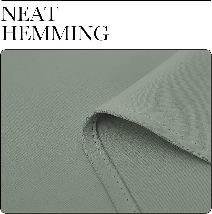 NICETOWN Greyish Green Room Darkening Curtains for Kitchen, Window Treatment Thermal Insulated Solid Grommet Room Darkening Curtains/Drapes for Bedroom (Set of 2, 42 inches Wide by 50 inches Long)