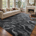 6x9 Ft Large Shag Rugs for Living Room Decor, Tie-Dyed Ultra Soft Fluffy Furry Area Rugs for Bedroom Indoor Floor, Aesthetic Carpet for Kids Home (Grey)
