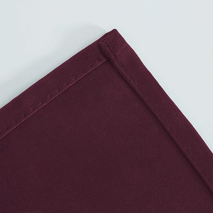 LEMOMO Burgundy Red Thermal Blackout Curtains/42 x 95 Inch/Set of 2 Panels Room Darkening Curtains for Bedroom