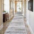 Washable Hallway Runner Rug for Home: Extra Long Runners for Entryway Living Room Dining Room - Stain and Water Resistant Rugs with Non-Slip Backing - Soft Low-Pile Carpet 2'6''x14' Beige Grey