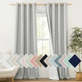 NICETOWN Grey Long Linen Full Shade Panels 108 inches Long 2 Panels, 52" Wide, Thermal Insulated & Energy Efficiency Blackout Curtains for Living Room, Lined Silky Performance Window Dressing