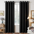 Joydeco Blackout Curtains 90 Inches Long, Black Curtains 2 Panels Set Thermal Insulated Drapes, Room Darkening Grommet Drapes for Living Room Bedroom Window (W52 x L90 Inch, Black)
