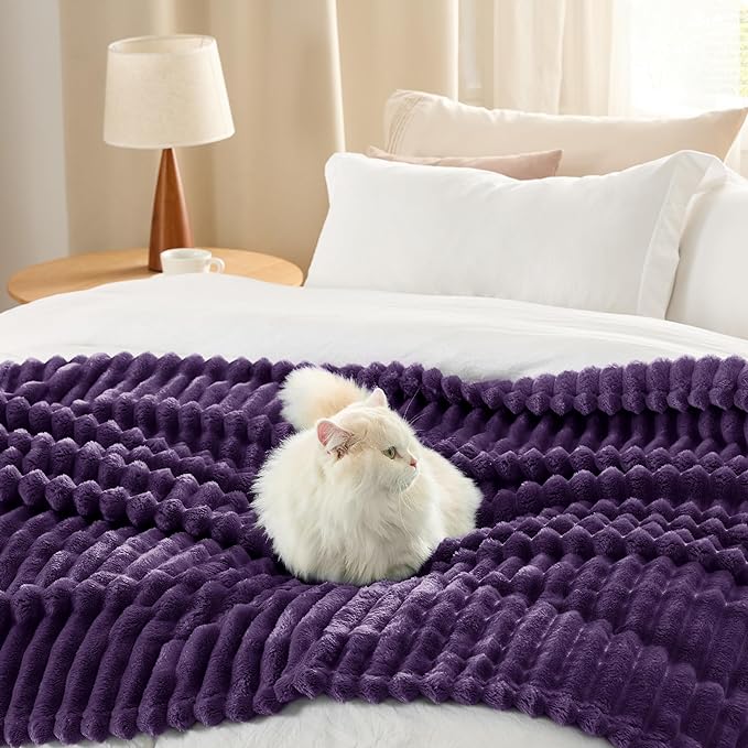 Bedsure GentleSoft Purple Fleece Blanket for Couch - Super Soft Cozy King Blankets for Women, Cute Small Blanket for Girls, 108x90 Inches