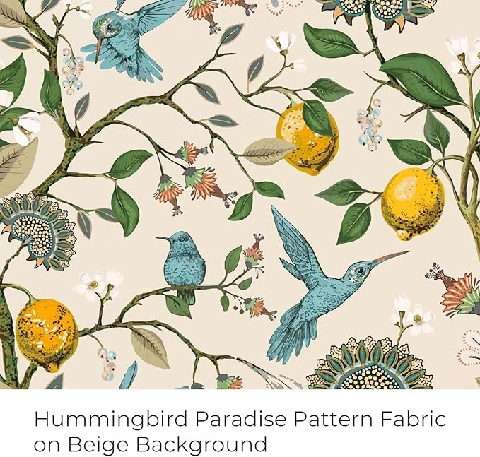 Topfinel Beige Kitchen Tier Curtains 36 Inches Long Botanical Floral Hummingbird Grommet Room Darkening Half Window Drapes for Rv Cafe Basement Bathroom Dinning Room 2 Panels
