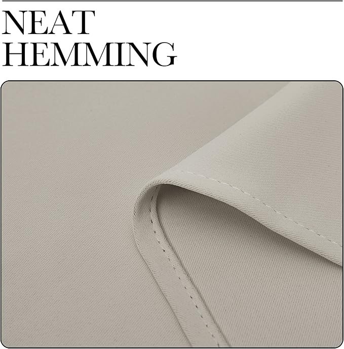 NICETOWN Blackout Curtains for Living Curtains, Room Darkening Window Curtain Panels, Easy-Care Solid Thermal Insulated Draperies/Drapes for Daughter Room (Natural, 2 Panels, 42 by 36)