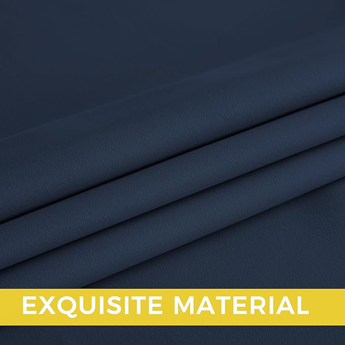 NICETOWN Room Darkening Draperies Curtains Panels, 2 Panels Navy Blue W52 x L84
