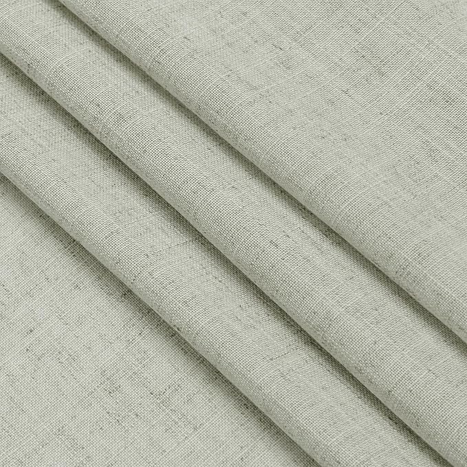 Sage Green Curtains 120 inches Long 2 panels for Living Room Back Tab Rod Pocket Semi Sheer Linen Drapes Neutral Room Decor Earth Tone Pale Green Curtains Ceiling to Floor Length for Diningroom