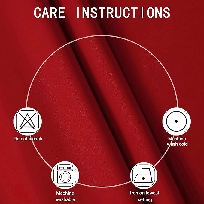 LEMOMO Blackout Curtains 52 x 95 inch/Bright Red Curtains Set of 2 Panels/Thermal Insulated Room Darkening Bedroom Curtains