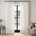 MIULEE Pinch Pleated Thick Linen Curtains 94 Inches Long 2 Panels for Living Room Bedroom, Pinch Pleat Drapes Back Tab Light Filtering Floor to Ceiling Semi Sheer Natural Farmhouse Window Curtains