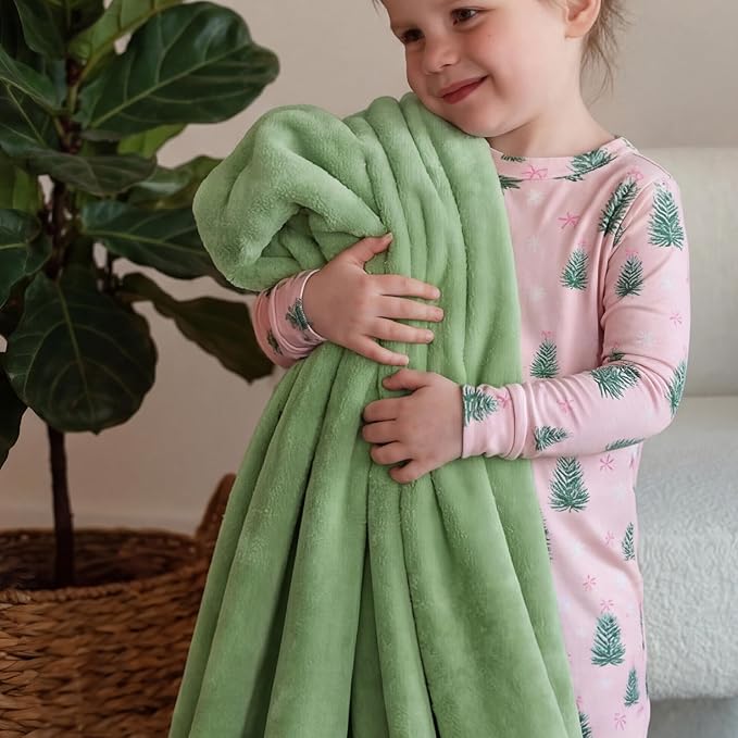 Bedsure GentleSoft Green Fleece Blankets Queen Size - Bed Blanket Soft Lightweight Plush Fuzzy Cozy Luxury Microfiber, Emerald, 90x90 inches