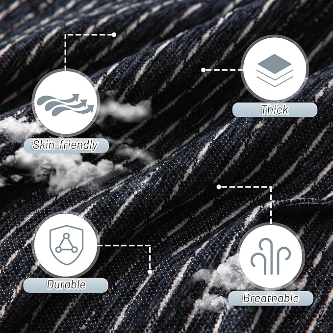 MYSKY HOME Couch Covers for 2 Cushion Couch Sofa, Chenille L Shape Sectional Couch Cover - Pet-Friendly, Machine Washable, Non-Slip Sofa Protector for Dogs, Kids, 71"x118", Navy