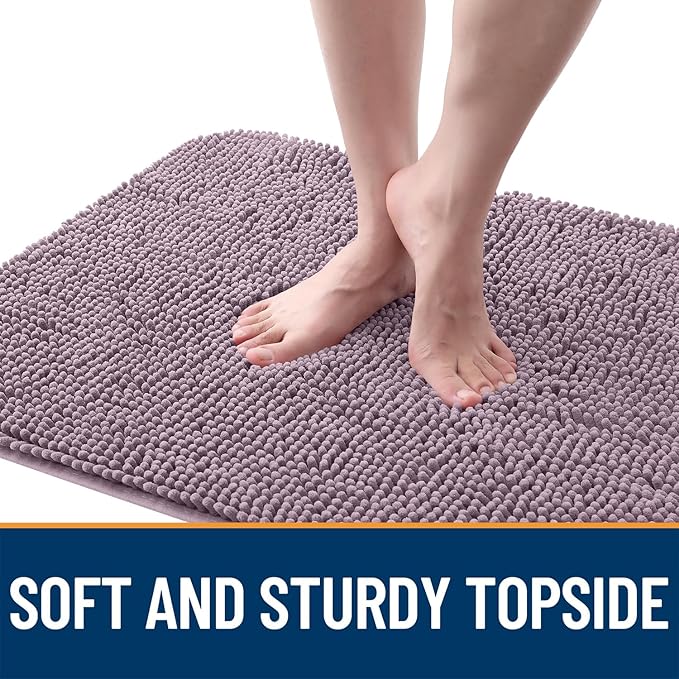 OLANLY Dog Door Mat for Muddy Paws 40x24, Absorbs Moisture and Dirt, Absorbent Non-Slip Washable Doormat, Quick Dry Chenille Mud Mat for Dogs, Entry Indoor Entryway Carpet for Inside Floor, Deep Plum
