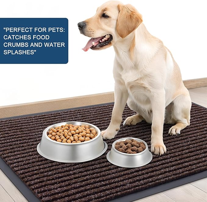 OLANLY Front Door Mat Indoor Outdoor Entrance, 2-Pack 71 x 23 Inch, Waterproof Heavy Duty Doormat, Fade Resistant, Low Profile, Easy Clean Patio Porch Welcome Floor Mats for Entry, Tan