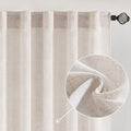 MIULEE White Linen Curtains 120 Inches Long for Bedroom Living Room, Soft Thick Linen Textured Extra Long Window Drapes Semi Sheer Light Filtering Rod Pocket Back Tab Burlap Look, 2 Panels 10 Ft