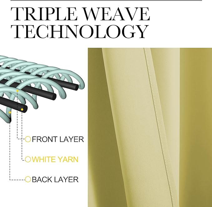 NICETOWN RV Blackout Curtains for Camper Windows, Paler Yellow, 34" x 30", Set of 2, Kitchen Curtains, Short Blackout Drapes, Thermal Insulated Rod Pocket Window Treatment Draperies for Nursery