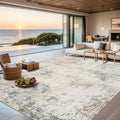 Area Rugs Living Room Rug - 5x7 Washable Modern Abstract Soft Neutral Non-Slip Carpet Large Indoor Floor Stain Resistant Thin Carpets for Bedroom Dining Room Farmhouse Nursery Home Office Multi
