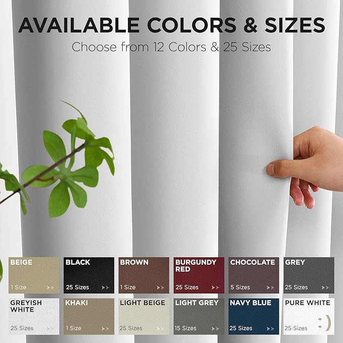 Joydeco Blackout Patio Sliding Door Curtains 108 Inches Long, Grommet Privacy Room Divider Curtains, Extra Wide Thermal Blackout Drapes for Bedroom Living Room (Greyish White, 80Wx108L, 1 Panel)