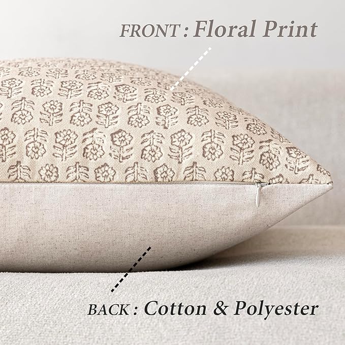 Foindtower Set of 2 Decorative Long Body Lumbar Throw Pillow Covers Vintage Accent Farmhouse Cushion Covers Neutral Home Decor for Sofa Couch Chair Bedroom Living Room,14×36 Inch,Ivory Beige