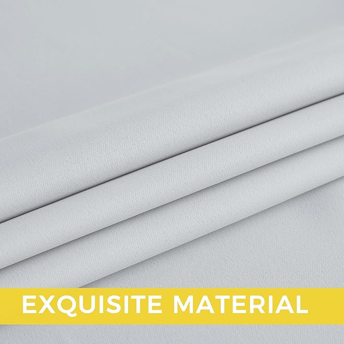 NICETOWN Room Darkening Draperies Curtains Panels, 2 Panels Greyish White W52 x L96