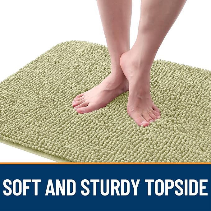 OLANLY Dog Door Mat for Muddy Paws 59x24, Absorbs Moisture and Dirt, Absorbent Non-Slip Washable Doormat, Quick Dry Chenille Mud Mat for Dogs, Entry Indoor Entryway Carpet for Inside Floor, Vanilla