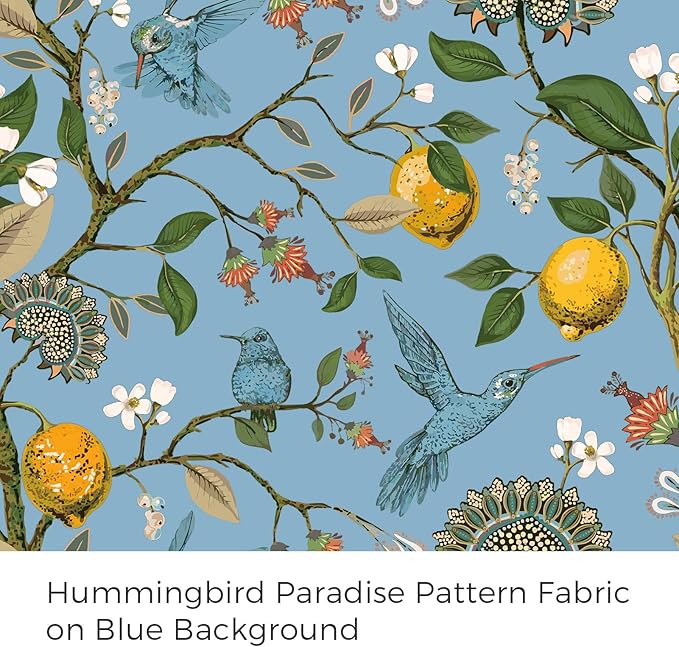 Topfinel Blue and White Patterned Aesthetic Pretty Curtains 84 Inches Long 2 Panels,Grommet Botanical Light Blue Floral Hummingbird Window Treatment for Living Dining Room Bedroom Playroom
