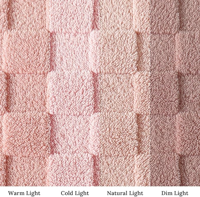 Exclusivo Mezcla Twin Size Flannel Fleece Blanket, Super Soft and Warm Lightweight Checkered Pattern Blankets for All Seasons, 60x80 Inches, Pink