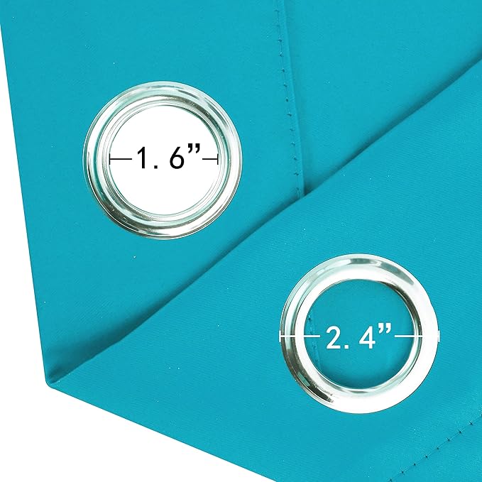 LEMOMO Teal/Turquoise Kids Blackout Curtains for Bedroom/52 X 84 Inch/Set of 2 Panels Thermal Insulated Living Room Curtains