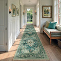 Area Rugs 2'x9' Runner Rug Non Slip Washable for Kitchen Hallway Bedroom Beside Laundry Room Bathroom Rug, Floor Carpet, Dark Blue Vintage