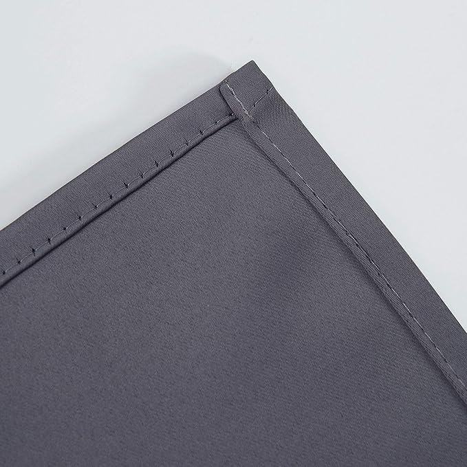 LEMOMO Grey Blackout Curtains/52 x 45 Inch/Set of 2 Panels Room Darkening Short Curtains