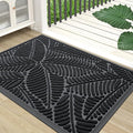 Colorxy Waterproof Doormat, Sturdy Natural Rubber Front Indoor Mat, Non Slip Low Profile Indoor Outdoor Door Mats, Stain and Fade Resistant Floor Mat, Easy Clean Patio Entrance Mat, 71''x47'', Black