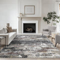 Area Rugs 5x7 for Living Room Bedroom, Modern Abstract Machine Washable Soft Dark Gray Rug, Floor Carpet with Non Slip Backing for Dining Room