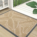 Colorxy Waterproof Doormat, Sturdy Natural Rubber Front Indoor Mat, Non Slip Low Profile Indoor Outdoor Door Mats, Stain and Fade Resistant Floor Mat, Easy Clean Patio Entrance Mat, 71''x47'', Beige